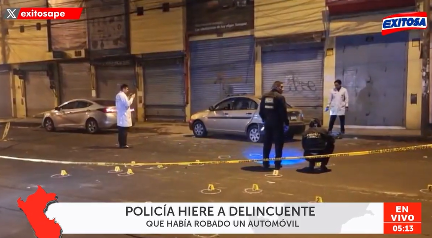 Agentes de la Policía Nacional se enfrentaron a delincuentes en una intensa balacera en las calles del Cercado de Lima.