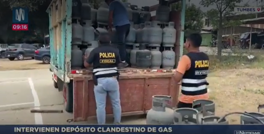 PNP incautó 220 cilindros de gas ecuatoriano.