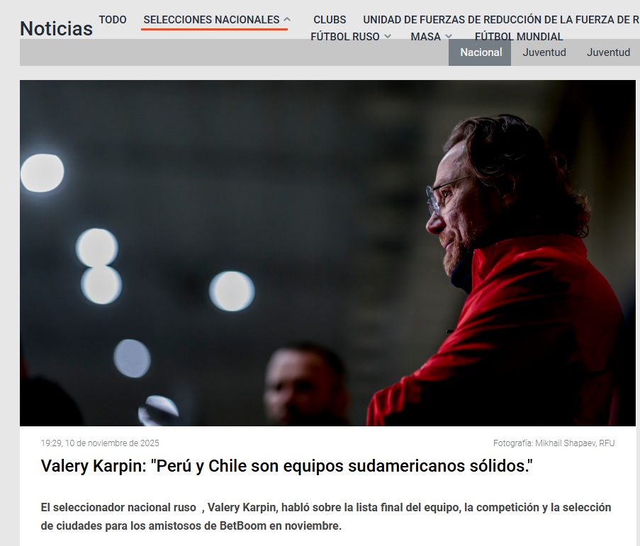 Las declaraciones de Valery Karpin.