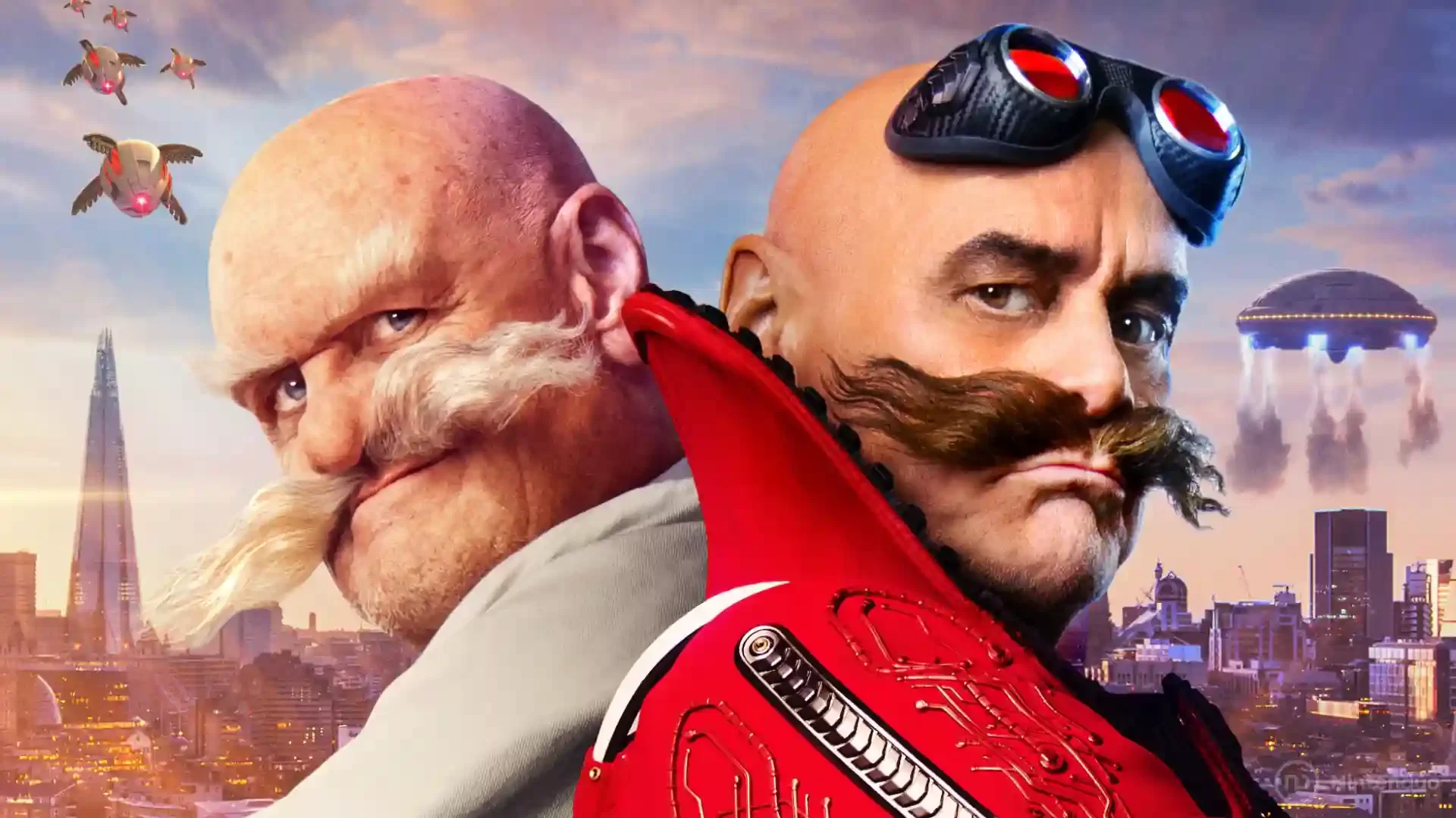 Jim Carrey volvi en 2024 para el doble papel de los villanos Dr. Robotnik (Eggman) y su abuelo Gerald Robotnik.