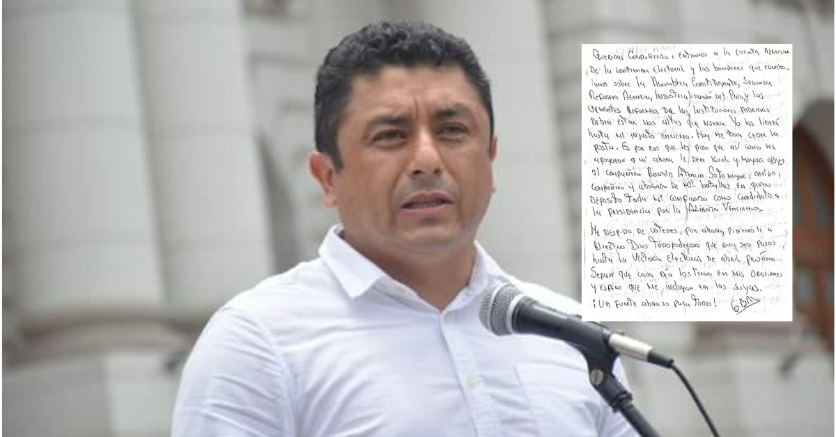 Guillermo Bermejo envía carta desde prisión y anuncia cambios en su candidatura a las Elecciones 2026