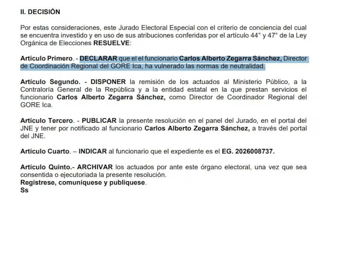 Resolución del JEE Ica