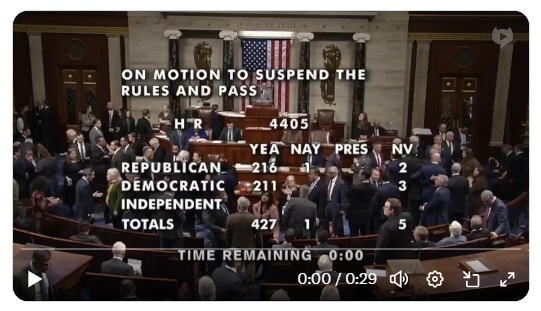 Votación de la Cámara.