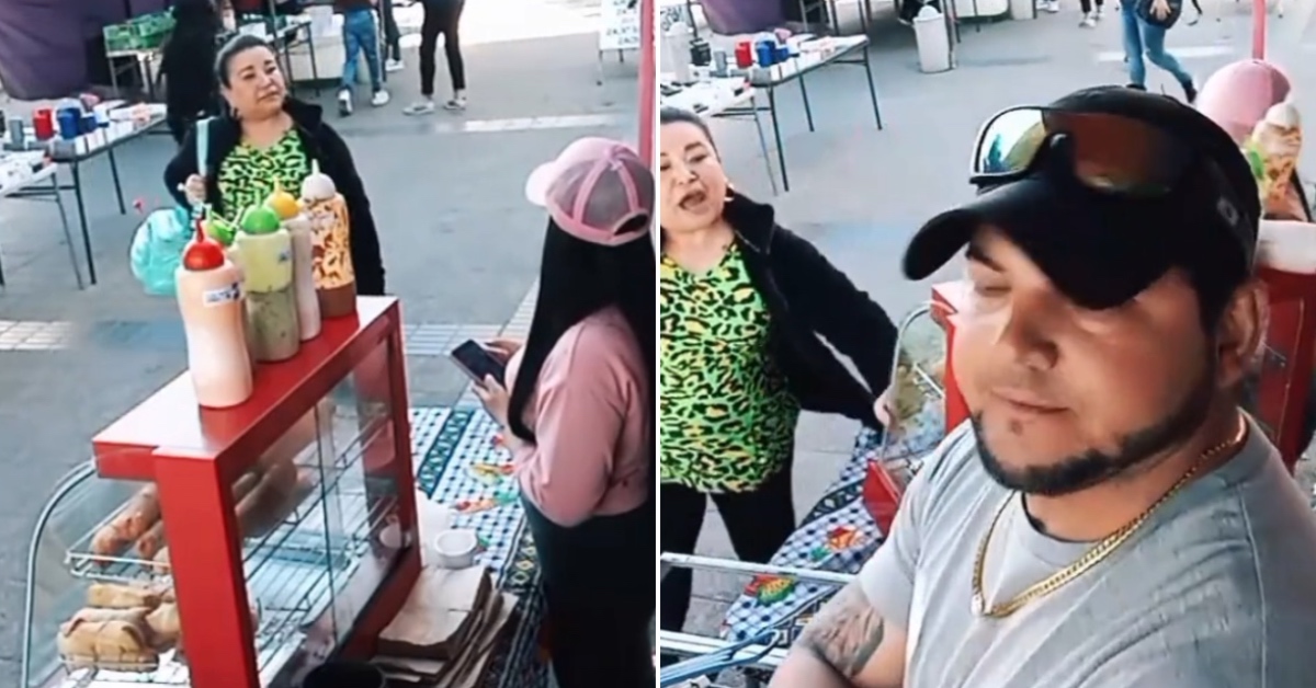 Mujer destruye puesto de comida de extranjeros por regalar alimentos a personas en situación de calle