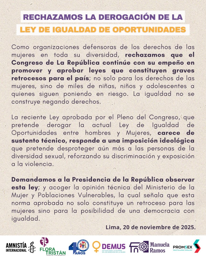 Organizaciones sociales rechazan eliminacin de enfoque de gnero.