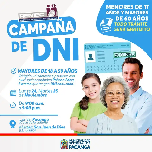 Campaa gratuita de DNI en Pacanga