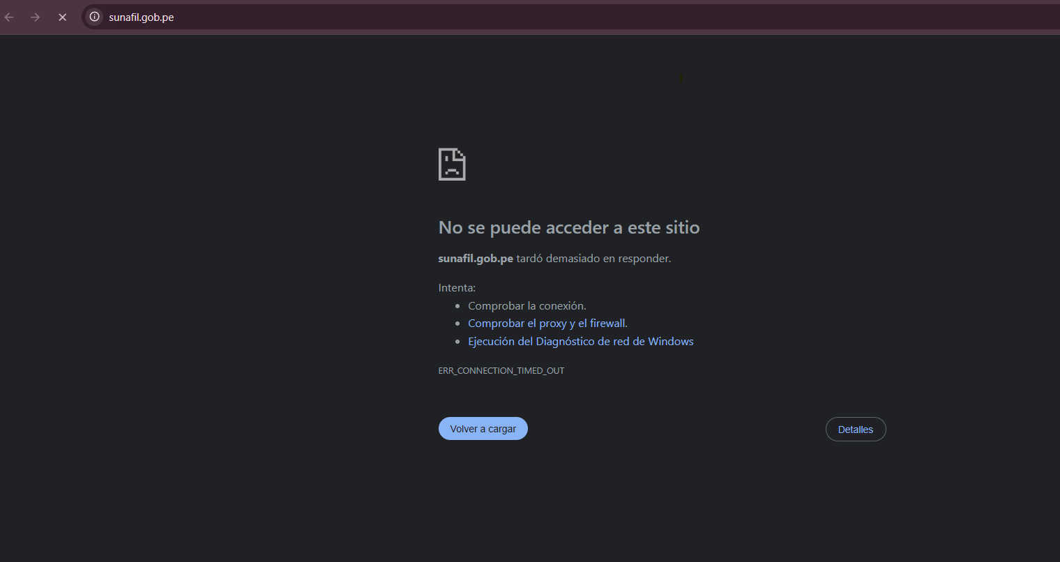 Vulneración a la web de Sunafil.