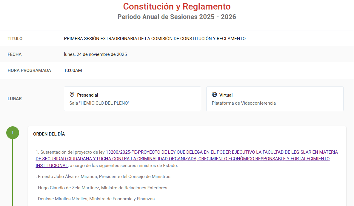 Citacin de la Comisin de Constitucin.