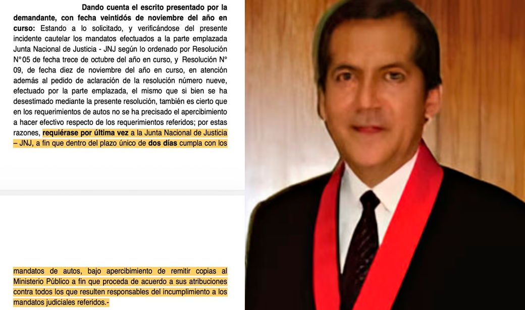 Torres Tasso pide a la JNJ restituir a Delia Espinoza como fiscal de la Nacin.