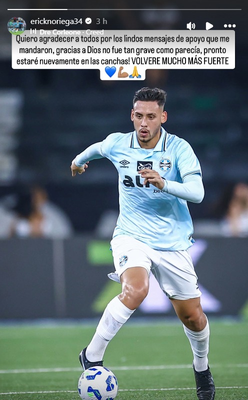 Erick Noriega se pronunci tras sufrir grave lesin en Gremio.