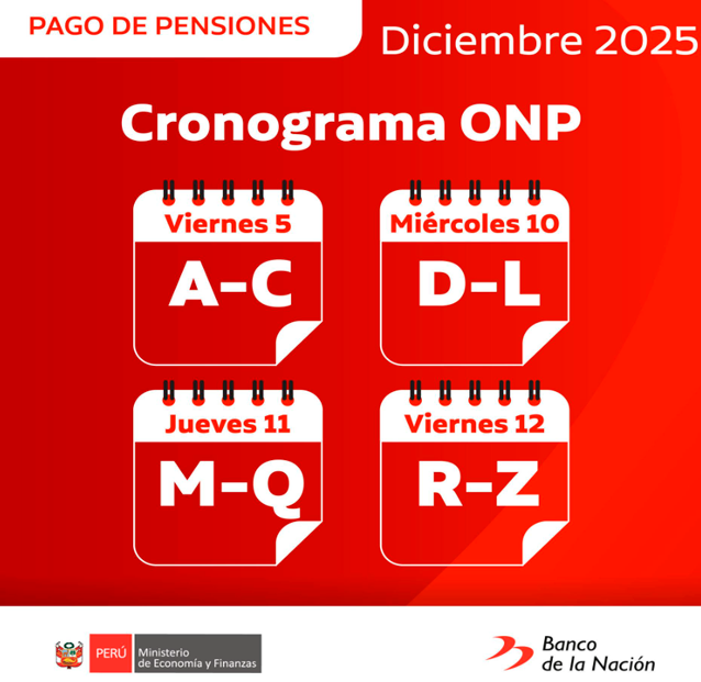 Cronograma de pagos ONP.