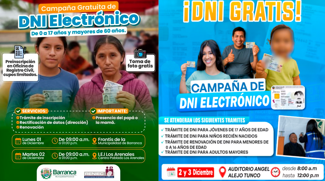 Campaña gratuita del DNIe en Barranca y Tacna.