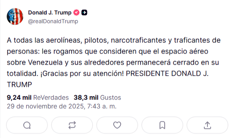 Publicación de Trump