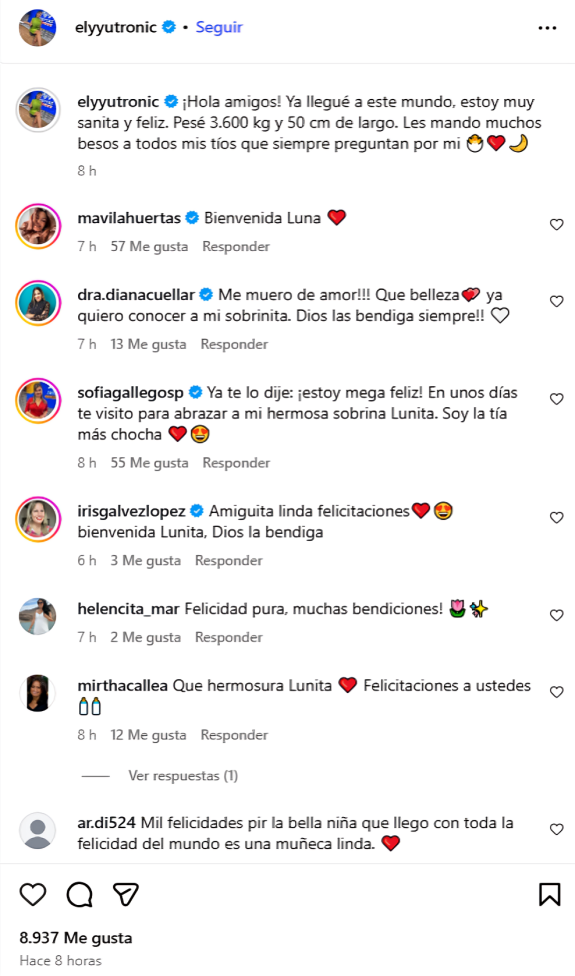 Comentarios de la publicación de Ely Yutronic