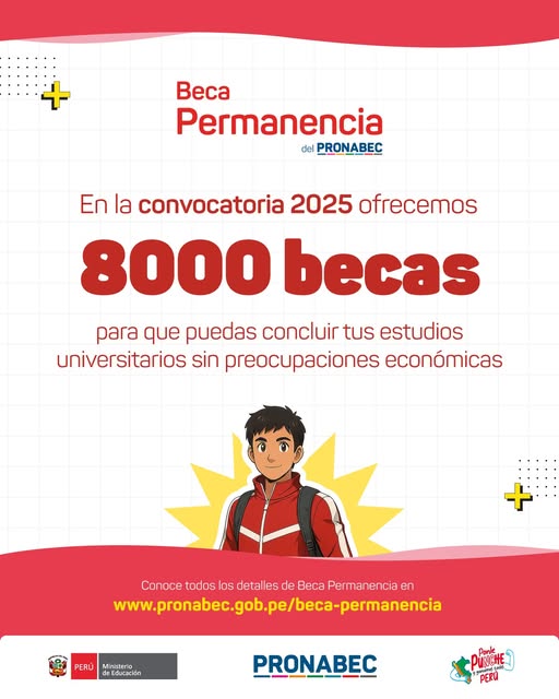 Afiche de la edición 2025 del Beca Permanencia del Pronabec.