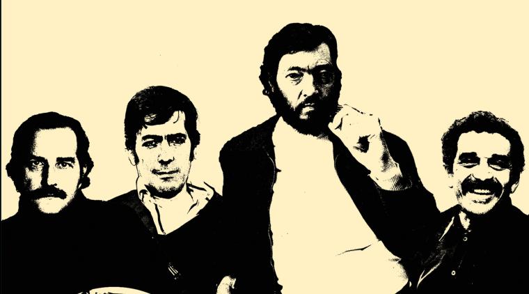 Vargas Llosa y otros representantes del 'Boom' Latinoamericano: Garca Mrquez, Cortzar y Fuentes.