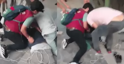 Vecinos de San Juan de Miraflores capturan y castigan a ladrón