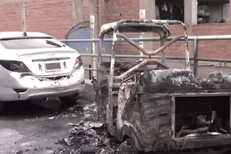 Extorsionadores incendian mototaxi tras exigir el pago de 15 mil soles