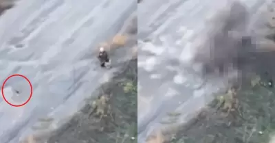 Dron ucraniano ataca civil ruso.