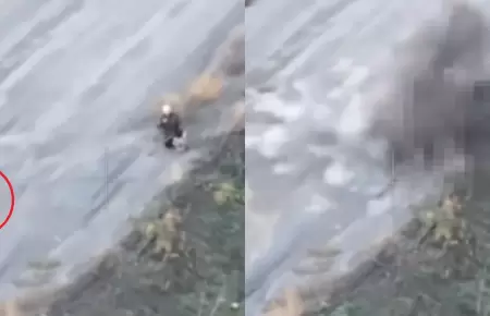 Dron ucraniano ataca civil ruso.