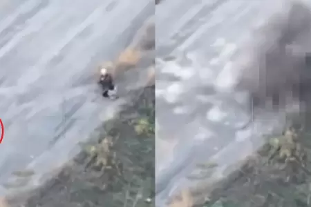 Dron ucraniano ataca civil ruso.