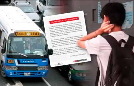 Escolar llega a colegio sin enterarse que haba clases virtuales por paro de tra