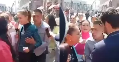 Claudia Sheinbaum sufri tocamientos en pblico.