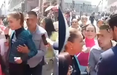 Claudia Sheinbaum sufri tocamientos en pblico.