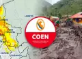 COEN: 25 provincias en riesgo extremo de activacin de quebradas por lluvias intensas y deslizamientos