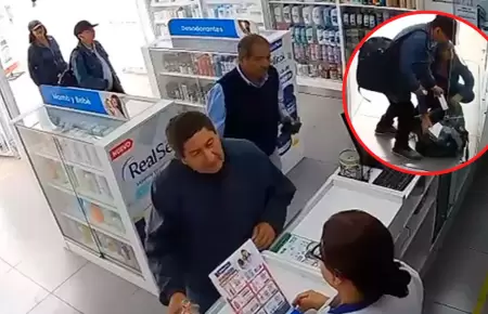 Banda de adultos mayores roban botica en San Miguel.