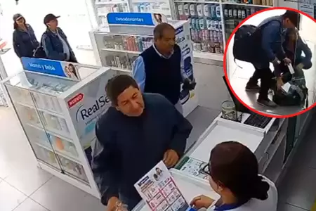 Banda de adultos mayores roban botica en San Miguel.