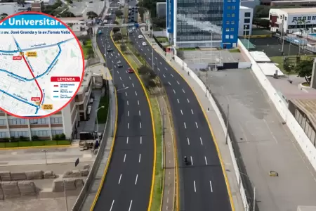30 rutas de transporte en SMP son modificadas debido a obras en la Avenida Unive