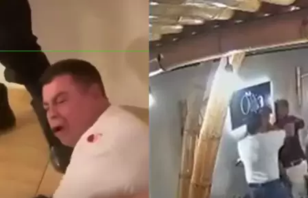 Fiscal y abogado protagonizan brutal pelea a botellazos en Casma