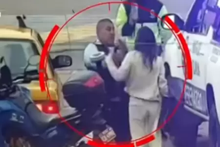 Mujer agrade a taxista y serenos en La Molina.