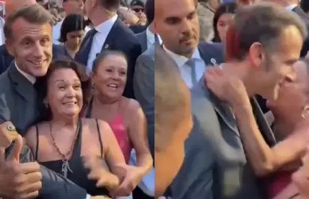 El divertido momento de Emmanuel Macron en Brasil.