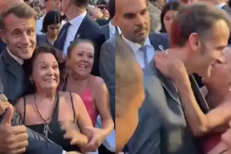 El divertido momento de Emmanuel Macron en Brasil.