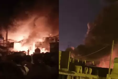 Enorme incendio se registra en Lurigancho - Chosica