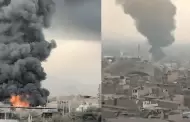 Voraz incendio se registra en fbrica en San Juan de Lurigancho: Ms de 20 unidades de bomberos atienden la emergencia