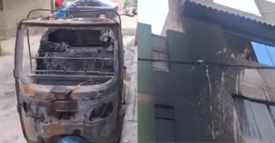 Mototaxista no paga cupo e incendian su mototaxi