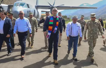 Presidente Jos Jer lleg a Hunuco con su Gabinete Ministerial.