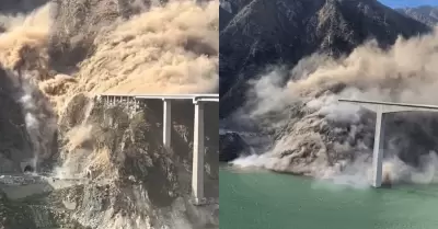 Puente se derrumba en China.