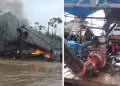 Golpe a la minera ilegal: Destruyen 21 maquinarias para explotacin de minerales en el ro Madre de Dios