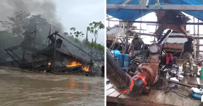 Destruyen maquinarias usadas para minera ilegal