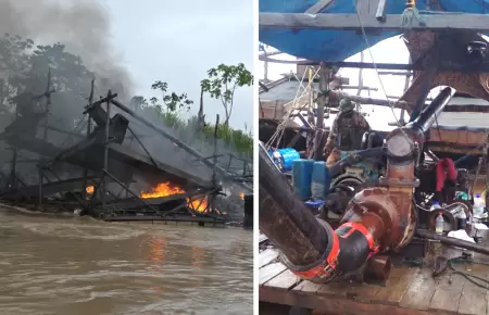 Destruyen maquinarias usadas para minera ilegal