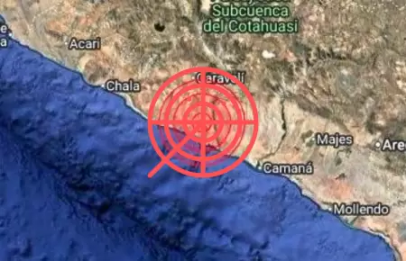 Temblor de magnitud 4.5 remece Arequipa.