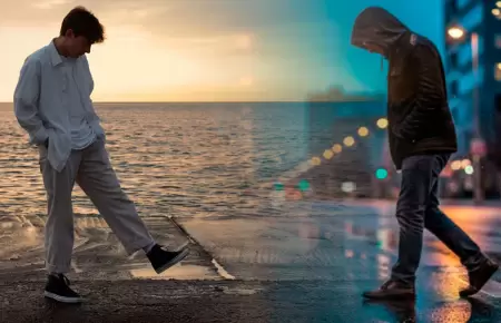 Caminar mirando el piso.