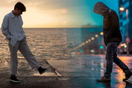 Caminar mirando el piso.