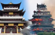 China: feroz incendio ARRASA con el Templo Yongqing, uno de los ms antiguos e importantes del pas