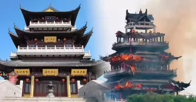 China: incendio consume templo de mas de 1500 aos
