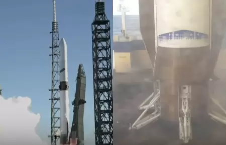 Propulsor del 'New Glenn' aterriz en el Atlntico.